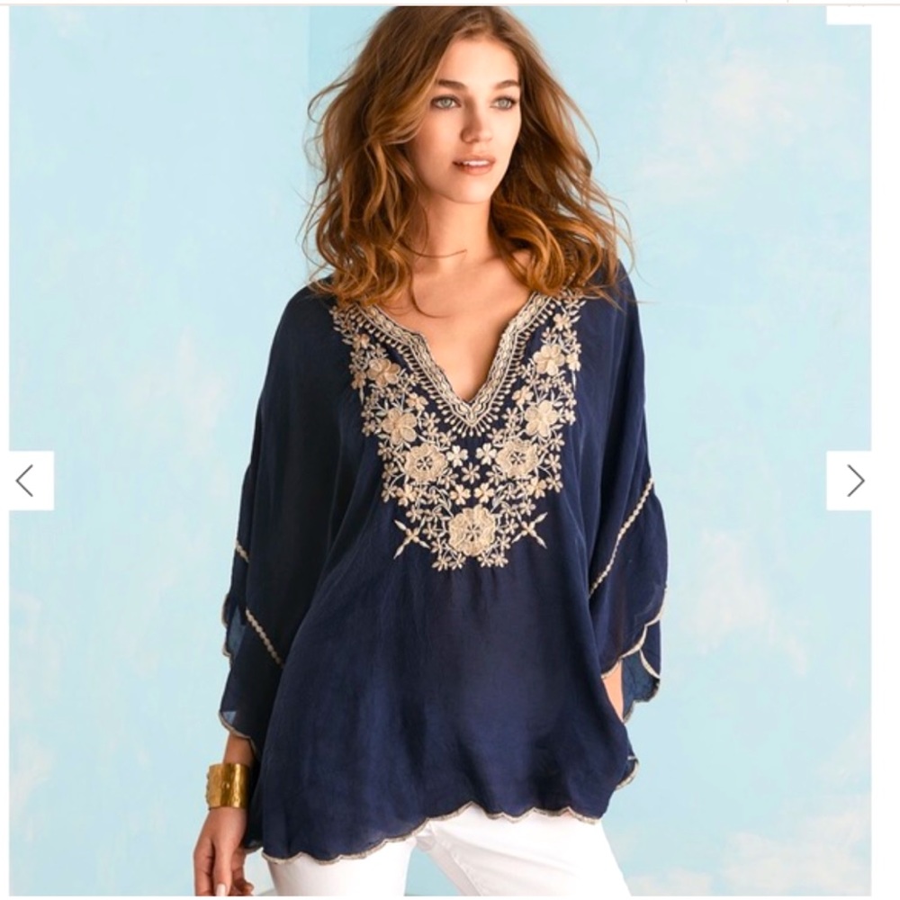 Johnny Was Georgette Tunic Sz XS